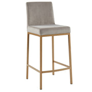 Diego 26'' Counter Stool, set of 2, in Grey with Gold Legs
